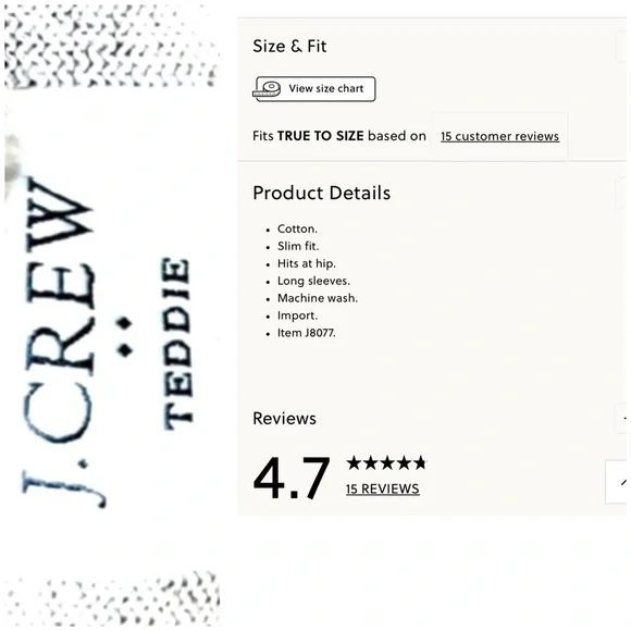 JCREW 🧸 Sweater, CAMO cotton EUC ⭐️ - Picture 4 of 9